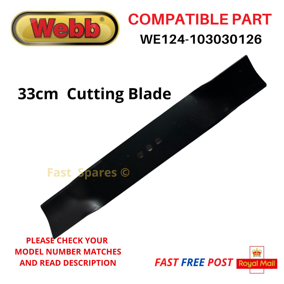 WEBB ER33 Lawnmower Cutting Blade 33cm WE124-103030126 FAST POST