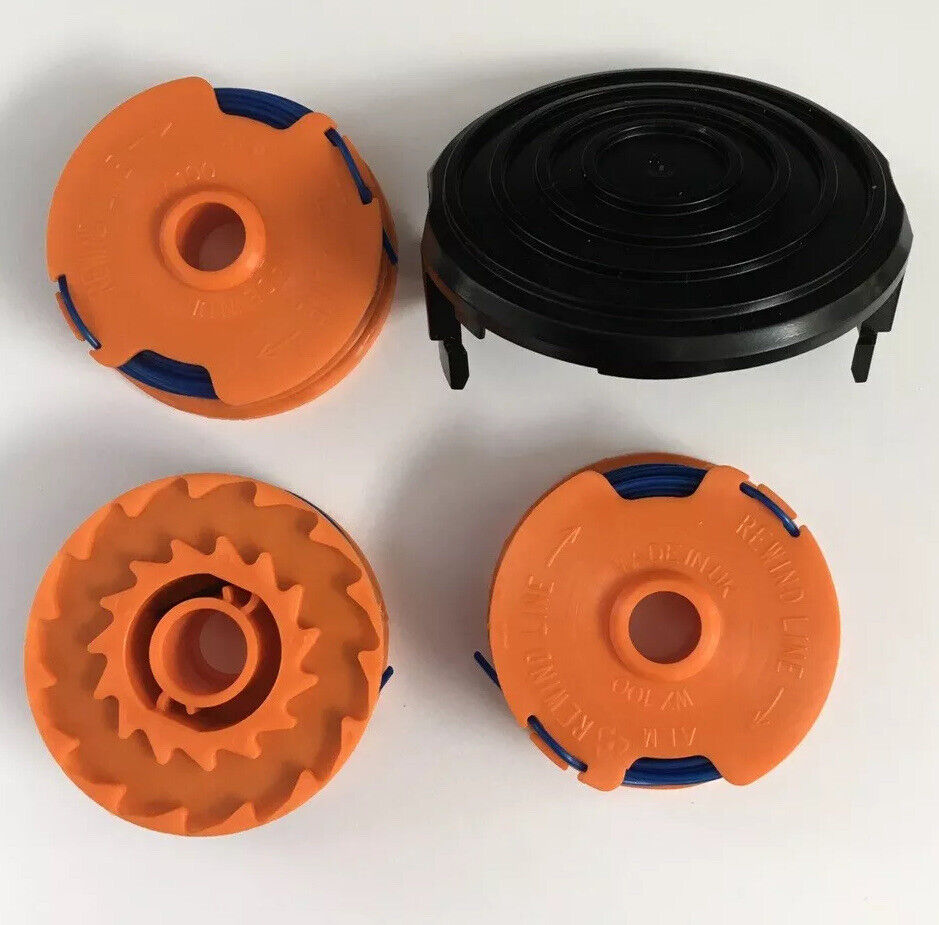 3 x Spool & Line + Cover Cap For WORX WG119E Strimmer Trimmer  *FAST POST*