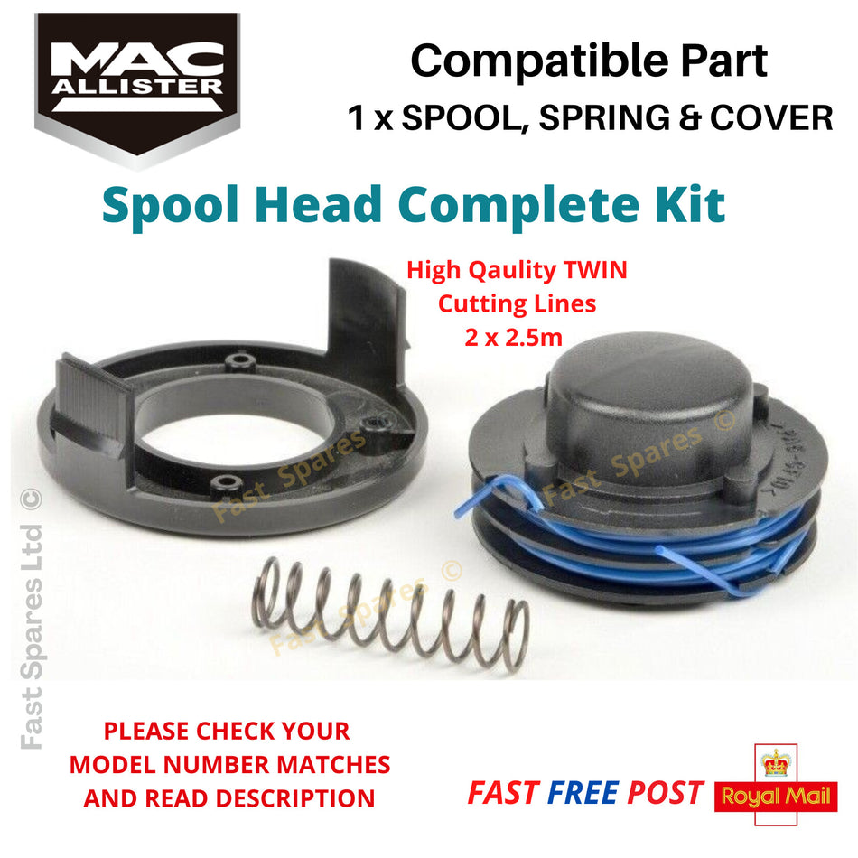 Mac Allister MGTP300P Strimmer Trimmer  Spool + Cover + Spring FAST POST